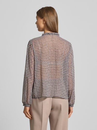 Marc Cain Regular fit blouse met ruches Taupe - 5