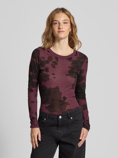 G-Star Raw Longsleeve mit geripptem Rundhalsausschnitt Bordeaux 4