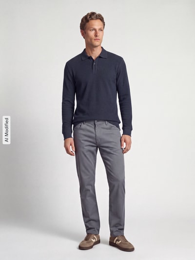 BOSS Orange Poloshirt mit strukturierter Piqué-Oberfläche Marine 1