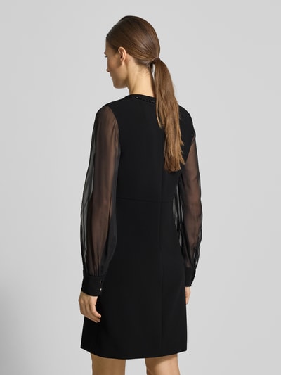 Max Mara Studio Knielanges Cocktailkleid mit semitransparentem Arm Black 5