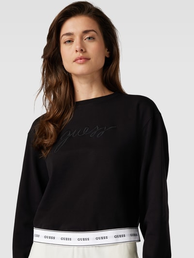 Guess Sweatshirt mit elastischem Label-Bund Modell 'CARRIE' Black 3