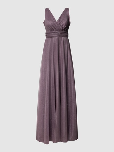 TROYDEN COLLECTION Abendkleid mit Taillenband in schimmerndem Look Mauve 2