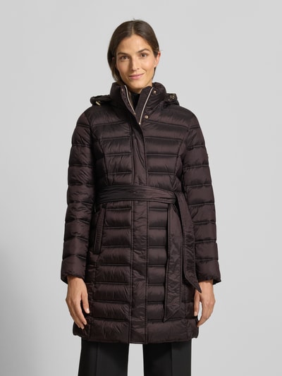 MICHAEL Michael Kors Steppmantel mit Taillenband Modell 'Longline' Schoko 4