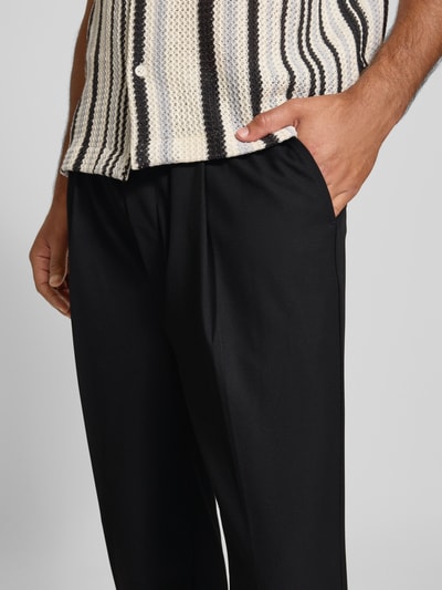 Casual Friday Tapered fit stoffen broek met bandplooien, model 'Haakan' Antraciet - 3