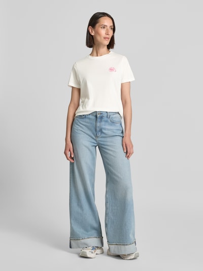 ICHI T-Shirt mit Motiv-Stitching Modell 'CAMINO' Weiss 1