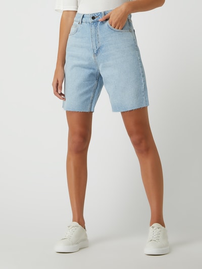 Karo Kauer Straight Fit Jeansshorts aus Baumwolle Modell 'Lulu' Hellblau 4