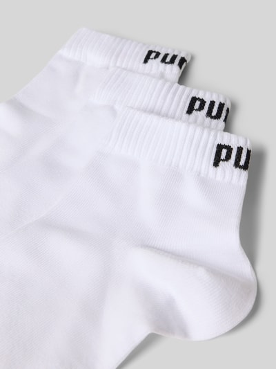 Produktfoto, zestaw 3 szt. skarpety z mieszanki bawełny model 'QUARTER' od PUMA, białe, faktura gładka, skarpetki męskie