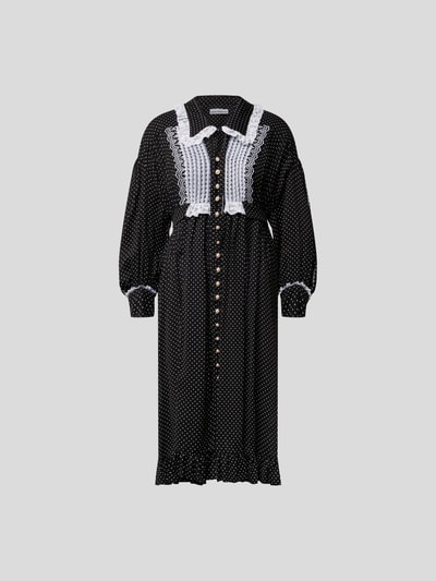 Paco Rabanne Midikleid mit Polka Dots Schwarz 2