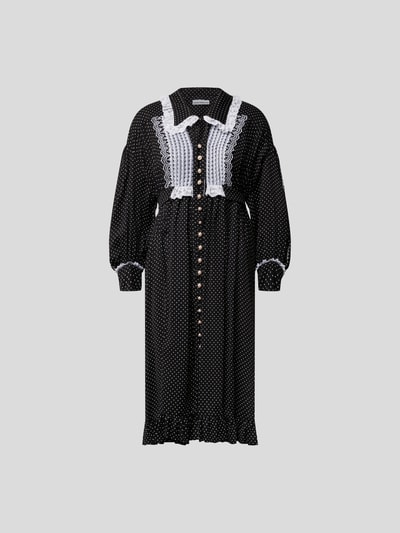 Rabanne Midikleid mit Polka Dots Black 2