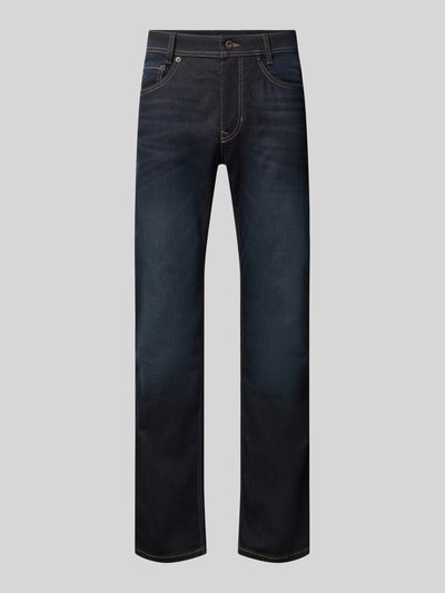 Produktfoto, dunkelblaue Straight Fit Jeans aus Baumwoll-Mix Modell 'ARNE' von MAC, Herren Straight Fit Jeans von MAC, glatte Oberfläche