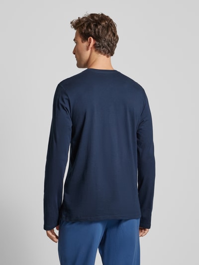 Schiesser Shirt met lange mouwen en korte knoopsluiting Donkerblauw - 5