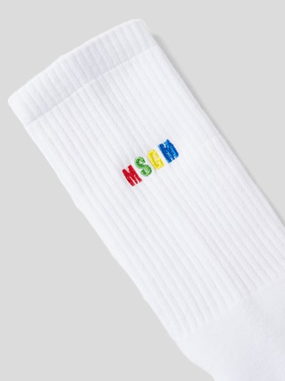 MSGM Socken mit Label-Stitching Weiss 2