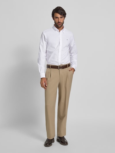 Tommy Hilfiger Regular Fit Businesshemd aus reiner Baumwolle Weiss 1