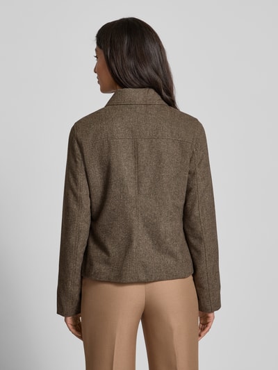 Stefanel Regular Fit Blazer mit aufgesetzten Taschen Dunkelbraun 5