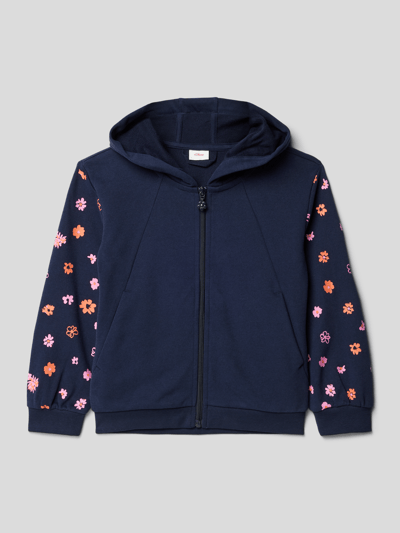 s.Oliver RED LABEL Sweatjacke mit floralem Print Marineblau 1