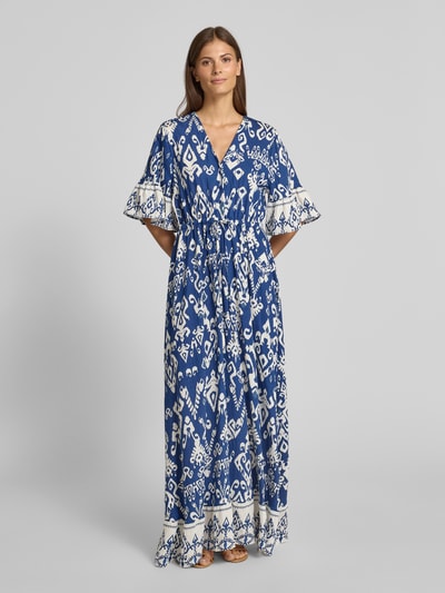 B.Young Maxikleid mit V-Ausschnitt Modell 'JASMINA' Marine 4