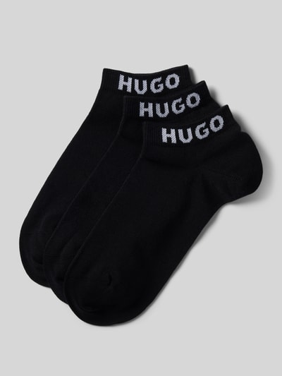 HUGO Sneakersokken met labeldetail in een set van 3 paar Zwart - 1