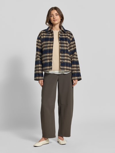 Jake*s Casual Boxy Fit Blouson mit Woll-Anteil Dunkelblau 1