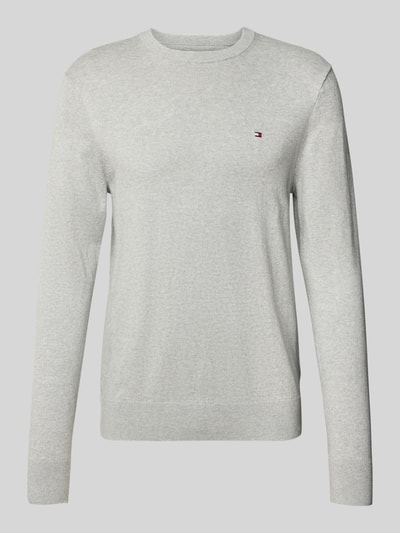 Tommy Hilfiger Regular Fit Strickpullover aus Baumwoll-Kaschmir-Mix Hellgrau Melange 2