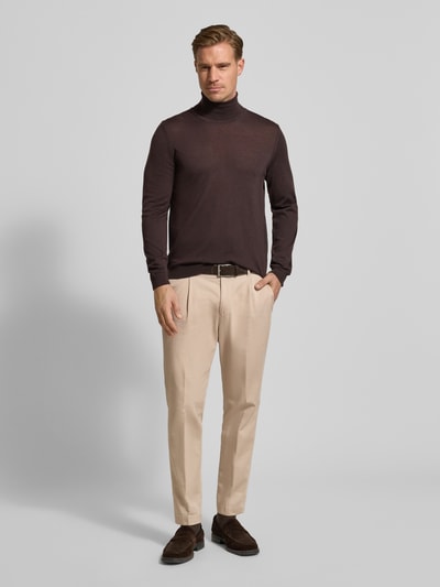 JOOP! Collection Stoffen broek met bandplooien, model 'Lester' Beige - 1