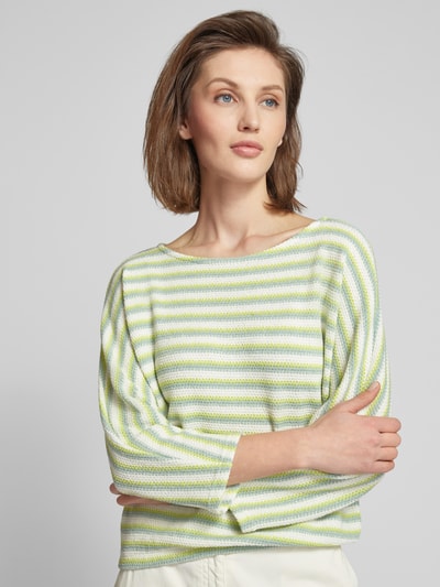 OPUS Gebreide pullover met streepmotief, model 'Guste' Lichtgroen - 3