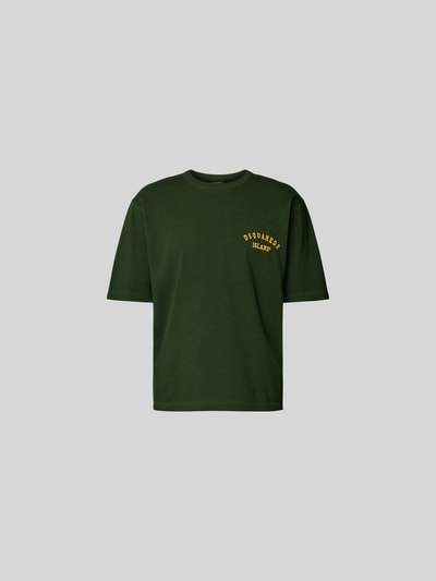 Produktfoto, Loose Fit T-Shirt aus reiner Baumwolle von Dsquared2, dunkelgrün, Label-Print, Rundhalsausschnitt, kurzärmelig, Herren T-Shirt