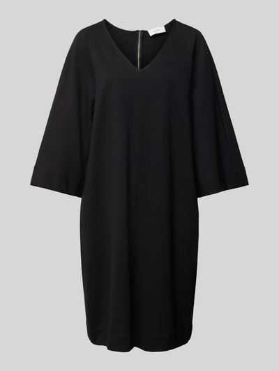 MORE Knielanges Kleid mit abgerundetem V-Ausschnitt Black 2