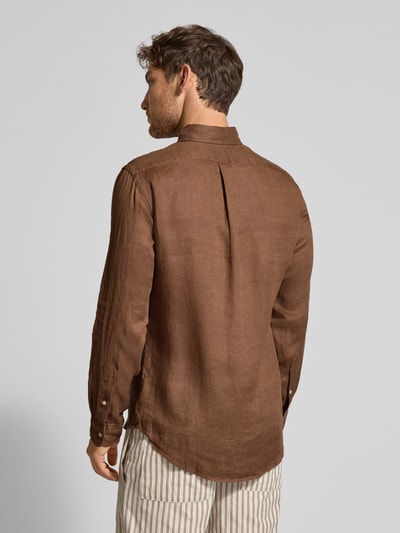 Polo Ralph Lauren Regular fit linnen overhemd met button-downkraag Middenbruin - 5