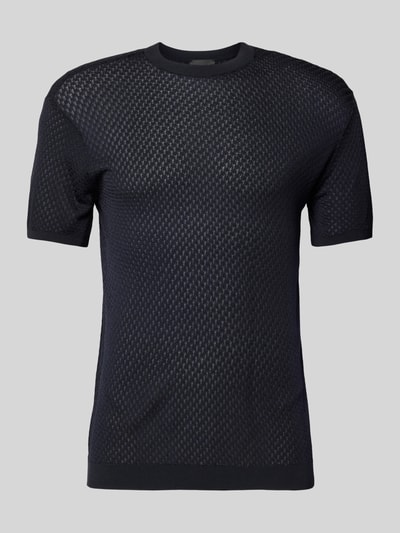 Emporio Armani T-Shirt mit Sturkturmuster Marine 2