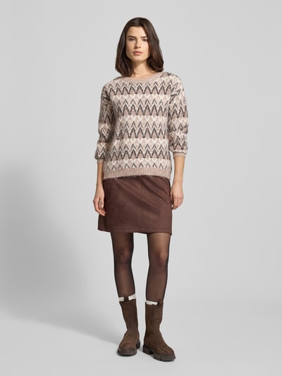 Vila Sweter z dzianiny z okrągłym dekoltem model ‘MARGI’ Różowawy 1