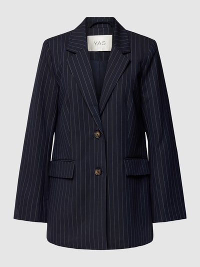 YAS Blazer met krijtstrepen, model 'Pinlou' Marineblauw - 2