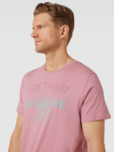 Tom Tailor T-Shirt mit Logo-Print Altrosa 3