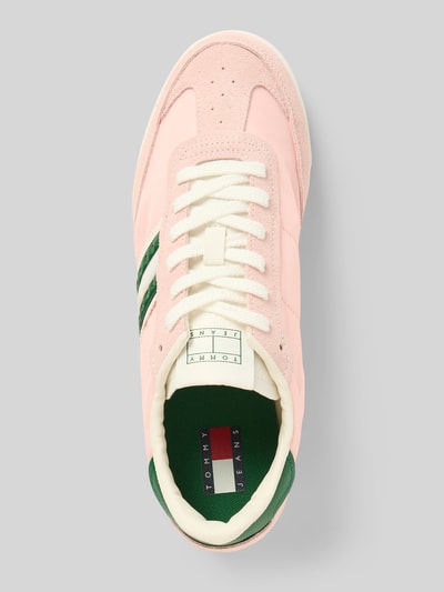 Tommy Jeans Low Top Sneaker aus echtem Leder Rosa 3