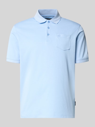 bugatti Regular Fit Poloshirt mit Brusttasche und Label-Stitching Hellblau 2