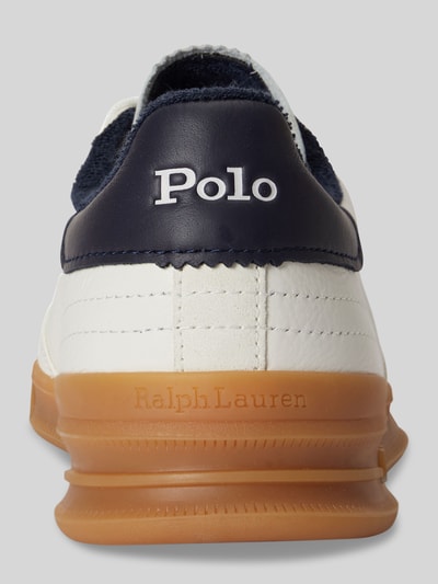 Produktfoto, Low Top Sneaker aus echtem Leder von Polo Ralph Lauren, efekt: jednolity kolor, skóra gładka, zaokrąglony nosek, nadruk z logo, wytłoczone logo, płaska podeszwa z fakturą, naturalna skóra, podeszwa w kolorze karmelowym