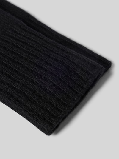 Produktfoto, Handschuhe aus reinem Kaschmir von Seeberger in Strick-Optik, elastisches Rippbündchen, czarny kolor, miękka tekstura