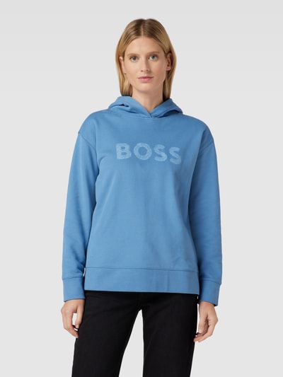 BOSS Orange Hoodie mit Label-Print Modell 'Edelight' Rauchblau 4