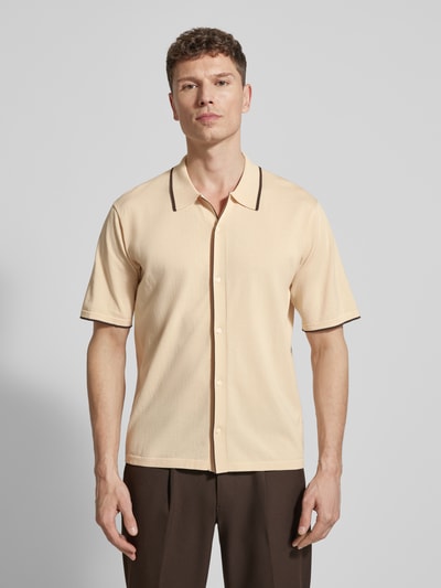 Matinique Regular Fit Freizeithemd in Strick-Optik Modell 'Apolo' Beige 4