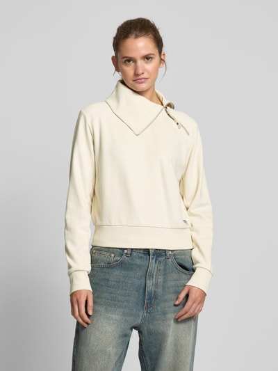 G-Star Raw Sweatshirt mit Umlegekragen Ecru 4