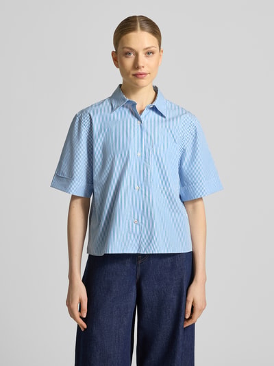 Tommy Hilfiger Boxy Fit Hemdbluse aus reiner Baumwolle Hellblau 4