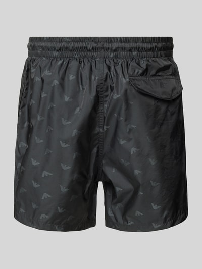 Emporio Armani Relaxed Fit Badeshorts mit Label-Print Black 3