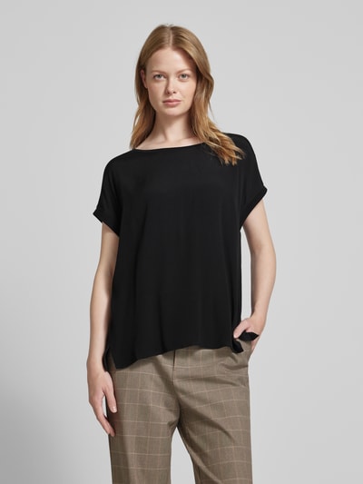 Oui T-Shirt aus Viskose mit Seitenschlitzen Modell 'AYANO' BLACK 4