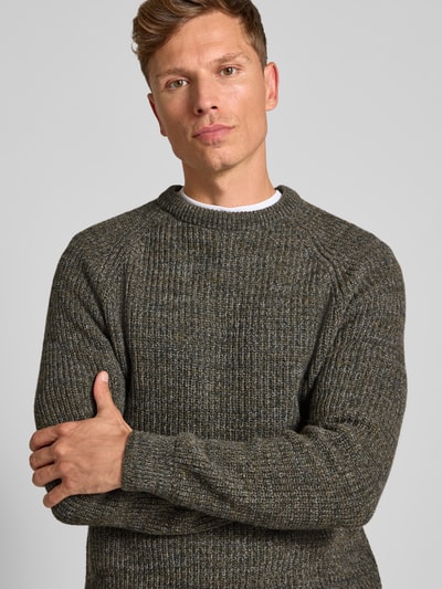 Barbour Regular fit gebreide pullover van pure wol  Olijfgroen - 3