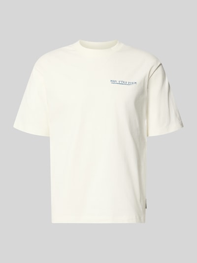 Produktfoto, Relaxed Fit T-Shirt aus reiner Baumwolle von Marc O'Polo Denim in Optik: Unifarben, weiß, Motiv-Print, Passform: Relaxed-Fit, Rundhals, Kurzarm, reine Baumwolle, Herren T-Shirt