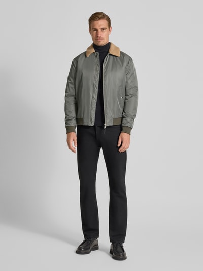 MCNEAL Regular fit jack met platte kraag Rietgroen - 1