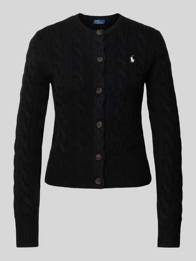 Polo Ralph Lauren Kurtka z dzianiny z mieszanki wełny i kaszmiru ze ściegiem warkoczowym Czarny 2