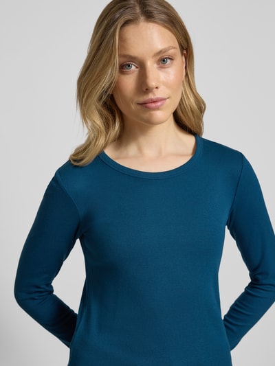 Tom Tailor Bluzka z długim rękawem o kroju regular fit z mieszanki bawełny Petrol 3