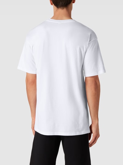 Moschino Swim + Underwear T-Shirt mit Rundhalsausschnitt Modell 'Black&White' Weiss 5