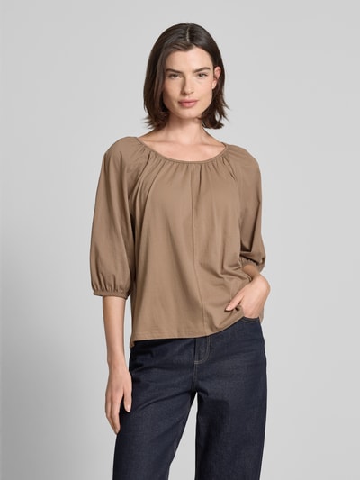 Christian Berg Woman Blusenshirt mit elastischen Abschlüssen Mittelbraun 4