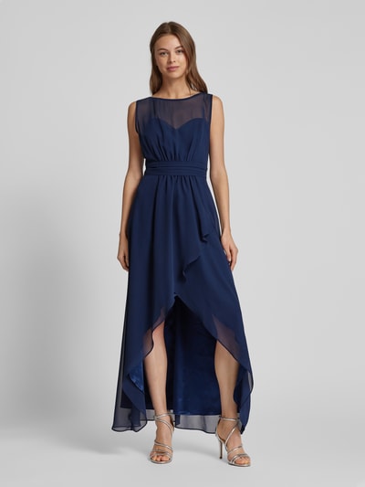 Swing Abendkleid mit Volantsaum Marine 4